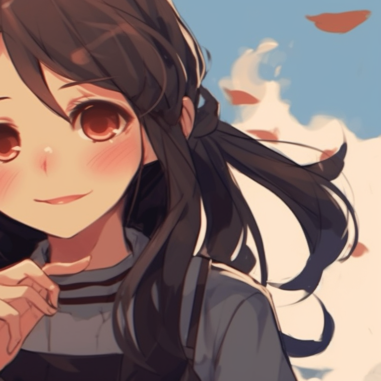 Two characters, serenity of nature in the background, muted colors. timeless best friends matching pfp pfp for discord.