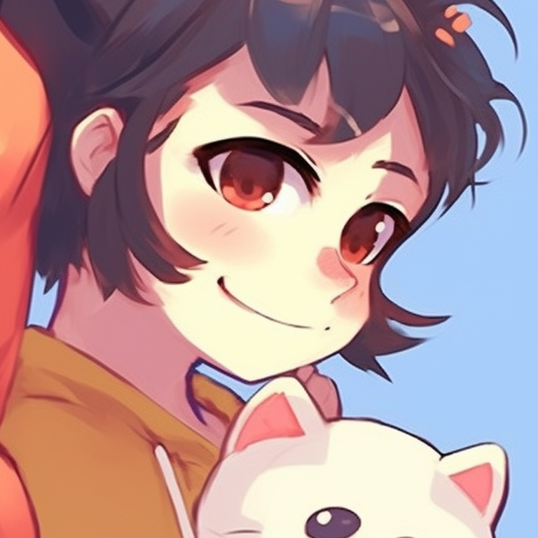 Two characters caught in a comedic moment, bold lines and vibrant environment. funny matching pfp concept pfp for discord.