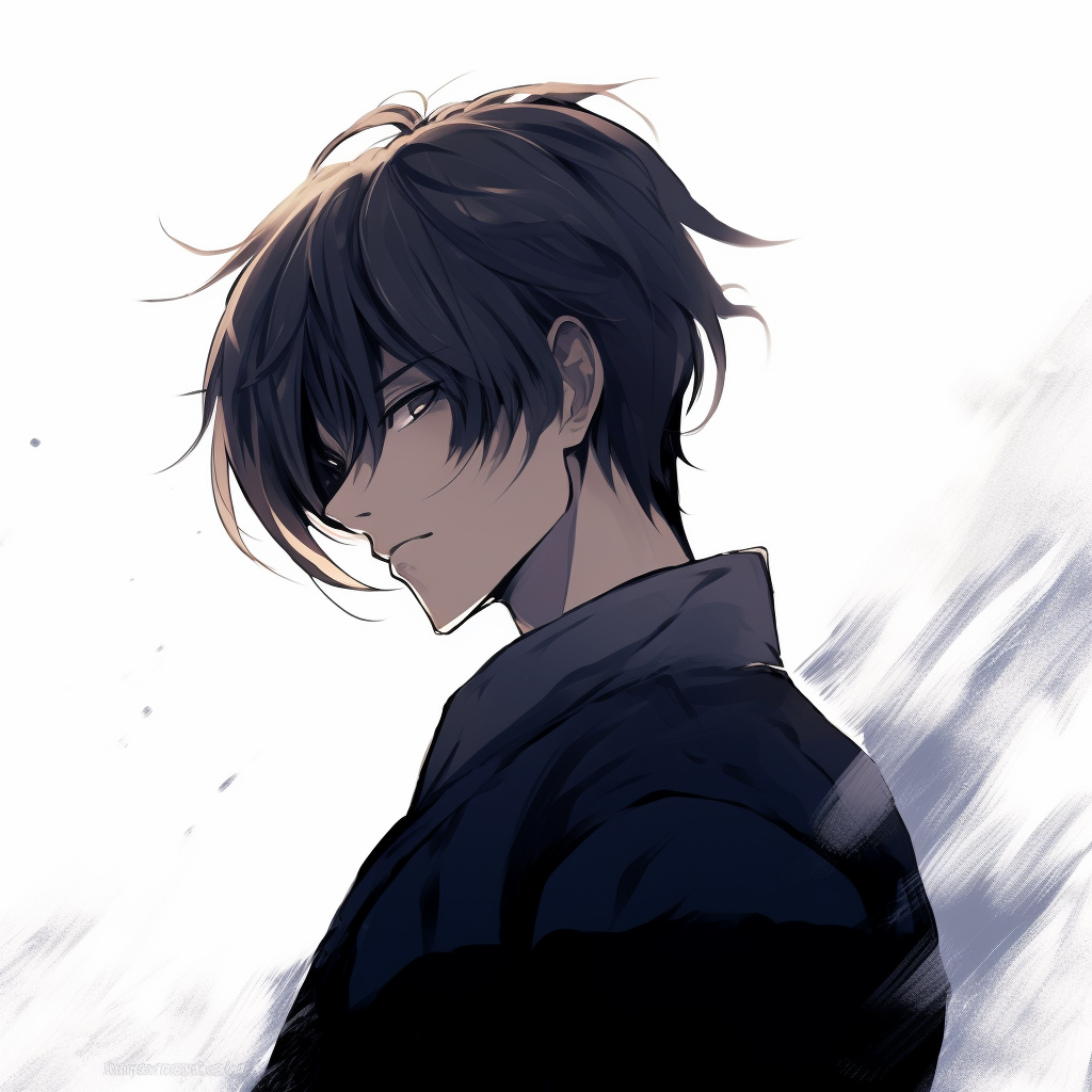 Serene looking Kenshin, calming pastels and flowy outlines. male anime pfp styles pfp for discord.