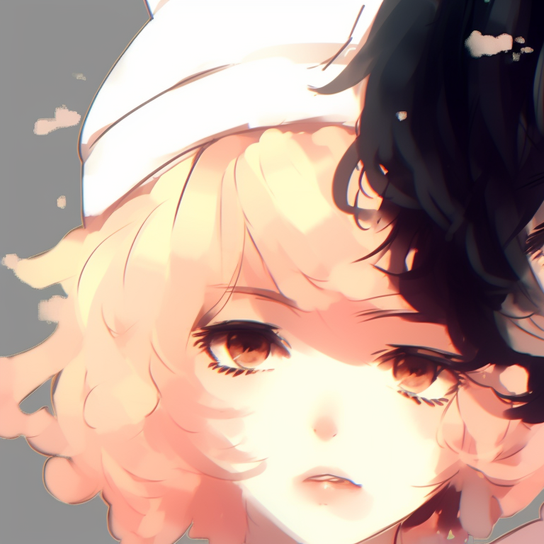 Two characters with sparkling eyes, delicate brushstrokes, and pastel colors. ideal instagram cute matching pfp for friends pfp for discord.