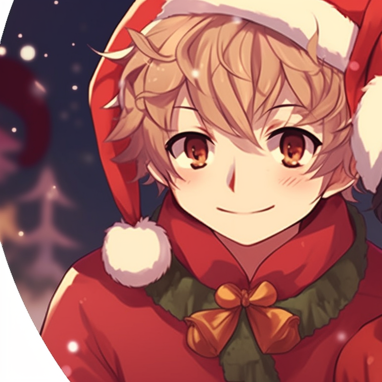 Twins in matching reindeer sweaters, vibrant colors and simple line art. cute matching christmas anime boy pfp pfp for discord.