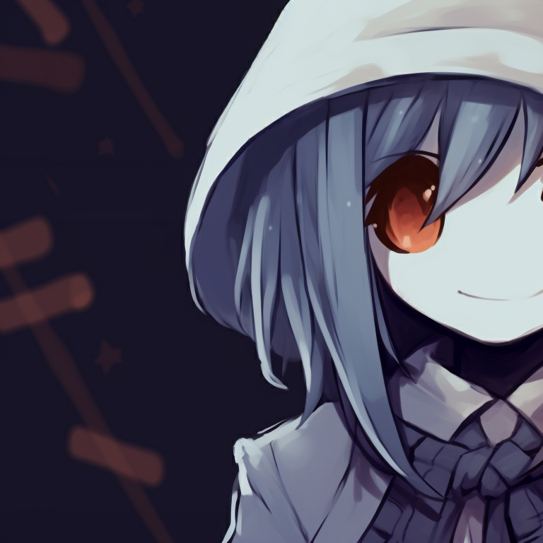 Two characters exchanging pumpkin-headed presents, a blend of warm Halloween oranges and festive greens, with playful expressions and actions. unique anime christmas pfp blending halloween theme pfp for discord.