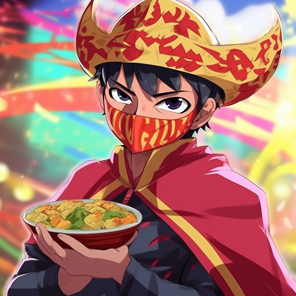 Anime character with Aztec warrior's attire, traditional symbols and striking hues. mexican anime pfp boys pfp for discord.