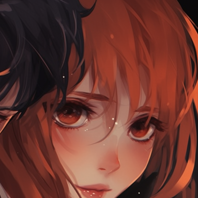 Two characters in casual outfits, vibrant colors and minimalist style, engaged in a playful banter. real life matching pfp couples pfp for discord.