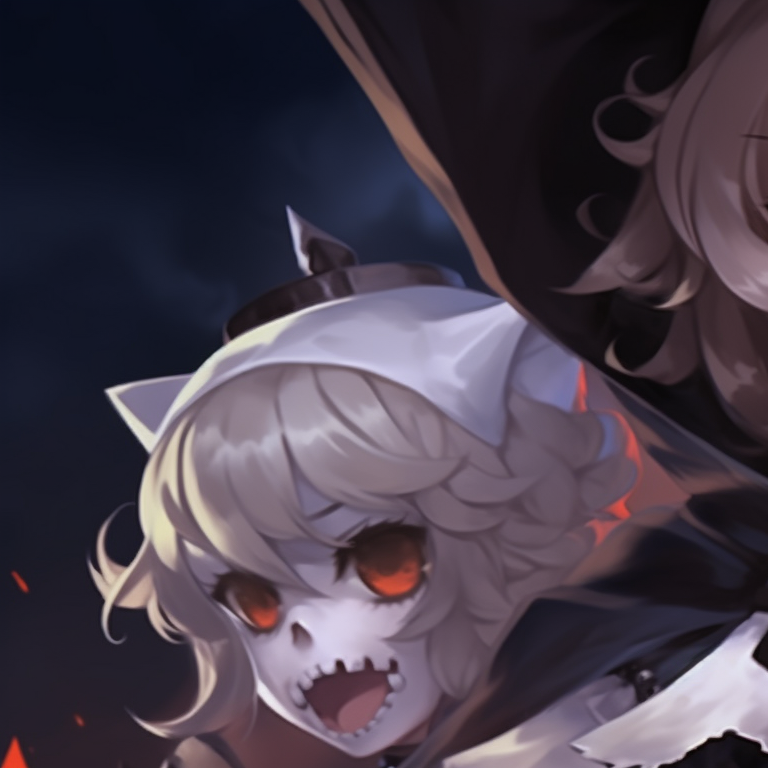 Two characters under a lantern-lit tree, soft glow effect and tranquil expressions. trending matching genshin pfp halloween theme pfp for discord.