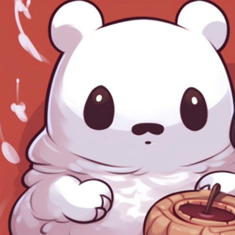 Milk and Mocha bear as tiny ghouls holding hands, a hint of spooky elements amidst their soft, comforting looks. creative halloween theme ideas for milk and mocha bear matching pfp pfp for discord.