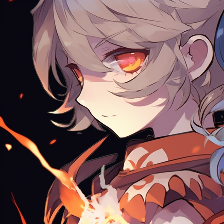 Two characters under a starlit backdrop, elaborate outfits and dreamy expressions. trendy genshin matching pfp themes pfp for discord.