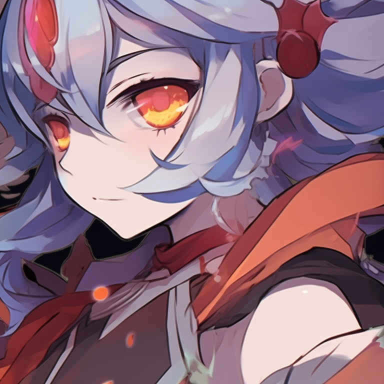 Two characters under a starlit backdrop, elaborate outfits and dreamy expressions. trendy genshin matching pfp themes pfp for discord.