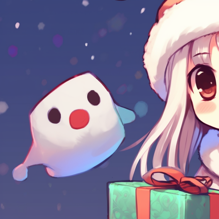 Two ghost characters, rich darker colors and candlelight accents, hovering above holiday decorations unique matching cute ghost christmas pfp pfp for discord.