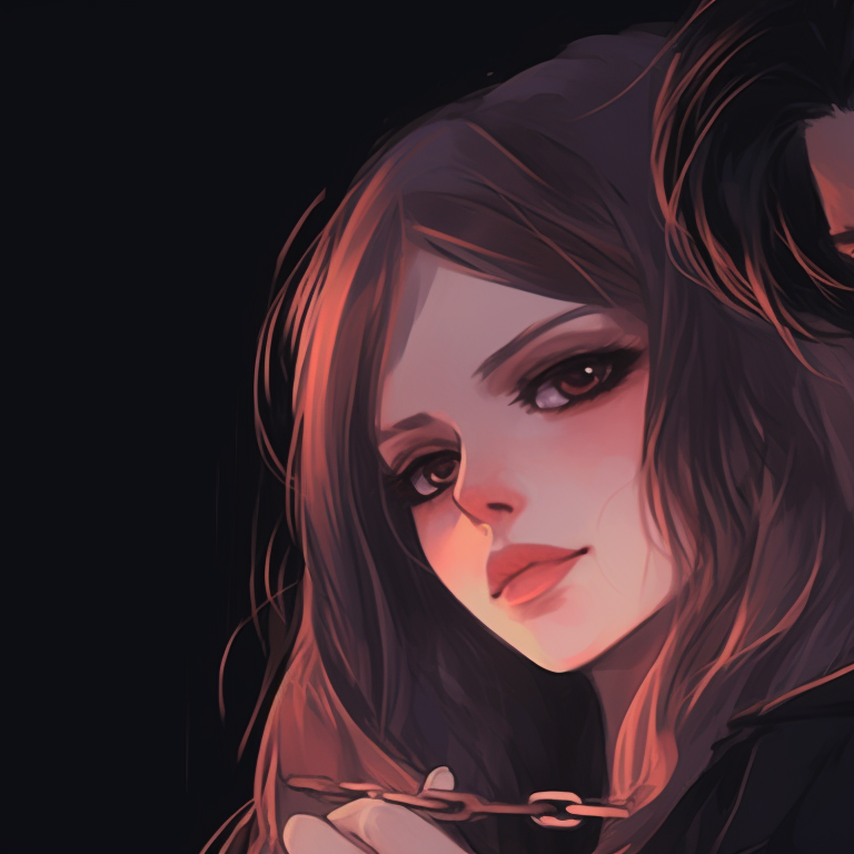 Two characters in a whimsical fantasy setting, dreamy colors and playful expressions. perfect matching pfp for couples pfp for discord.