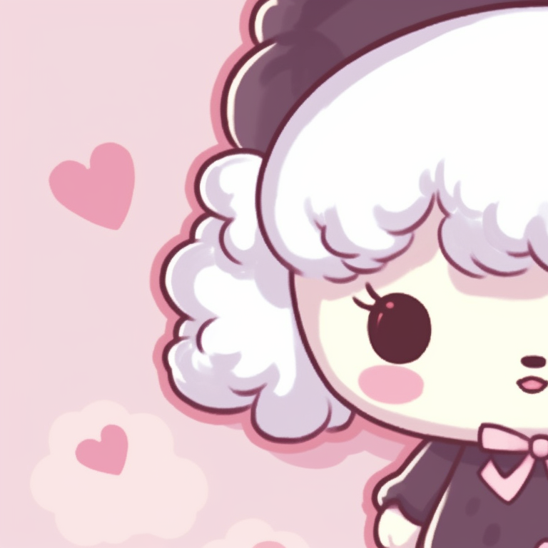 Two characters in classic Sanrio outfits, vintage color palette and simplistic style, standing side by side. vintage matching sanrio pfp pfp for discord.