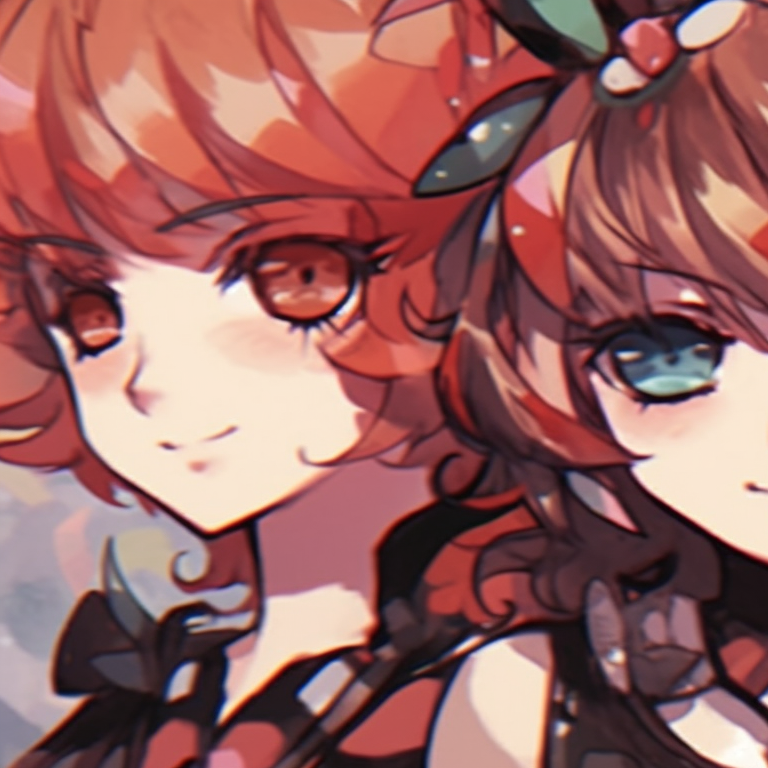 Three characters in a somber mood under falling cherry blossoms, soft colors and detailed floral backdrop. anime inspired trio pfp matching pfp for discord.