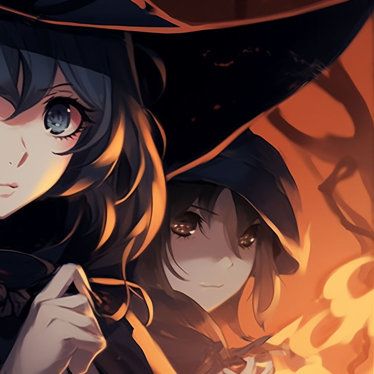 Two shadowy figures, stark contrast with a haunting ambience. find your perfect non anime halloween matching pfp pfp for discord.
