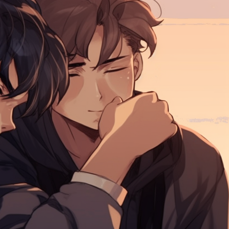 Two characters, pastel hues and deep expressions, looking over the shoulder. trending bl matching pfp pfp for discord.