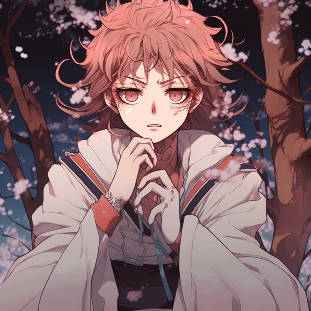 Anime character being swept by gentle spring breeze, soft hues and dynamic detailing. original high quality anime pfp collections