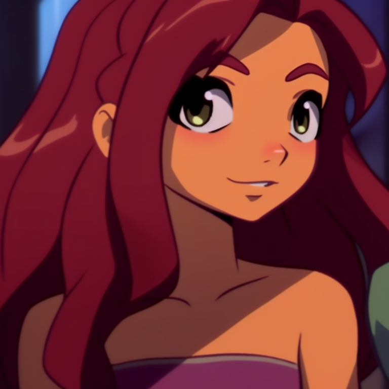 Robin and Starfire, their bodies intertwined, symbolizing their intense relationship. cute robin and starfire matching pfp pfp for discord.
