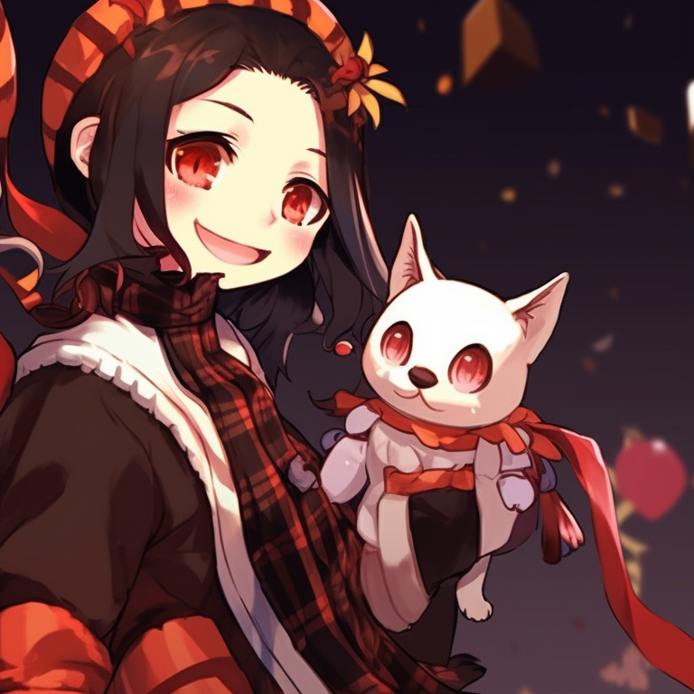 Two Demon Slayer characters clashing under Christmas lights, dynamic lines, and vivid colors. matching christmas demon slayer pfp outfits pfp for discord.