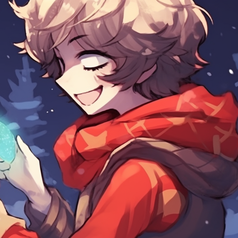 Two characters making a snowman, Shen's signature art style with vivid colors. trending matching shen comix pfp christmas pfp for discord.