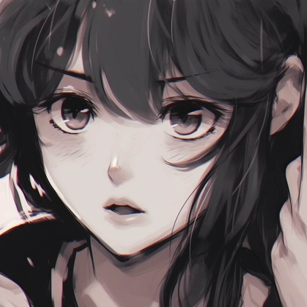 Character winking with a certain degree of charm, highlighted details and radiant colors. anime pfp sus expressions