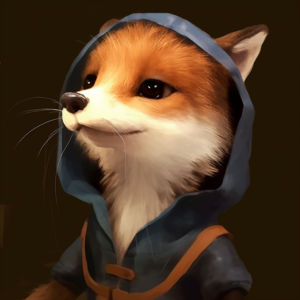 Fox character with rich textures and warm colors. cartoon depictions in animal pfp