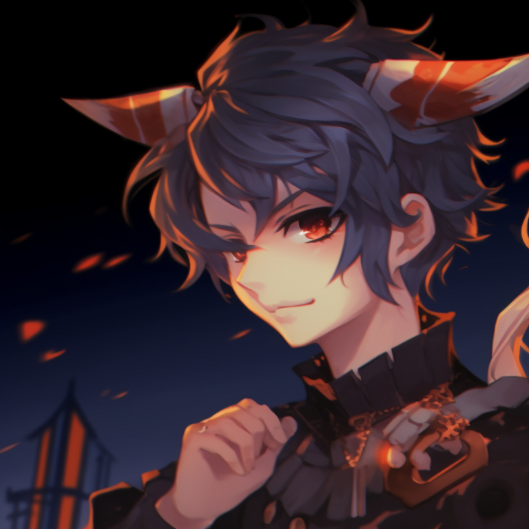 Two characters in Halloween costumes, dark hues and gothic details, standing back to back. genshin characters halloween matching profile pictures pfp for discord.