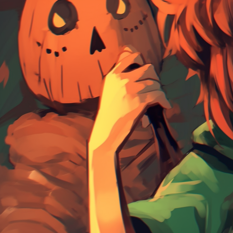 Close-up of Deku and Uraraka, intense expressions and high contrast lighting. deku and uraraka halloween edition pfp for discord.