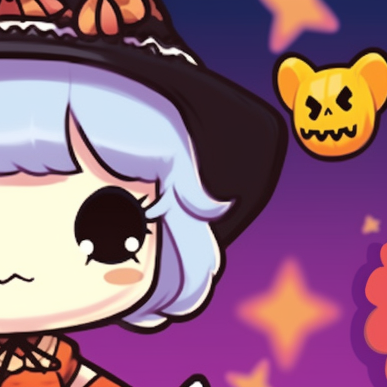 Two Sanrio characters under a spellbound sky, rich tones and Halloween spirits sanrio halloween themed matching pfp pfp for discord.
