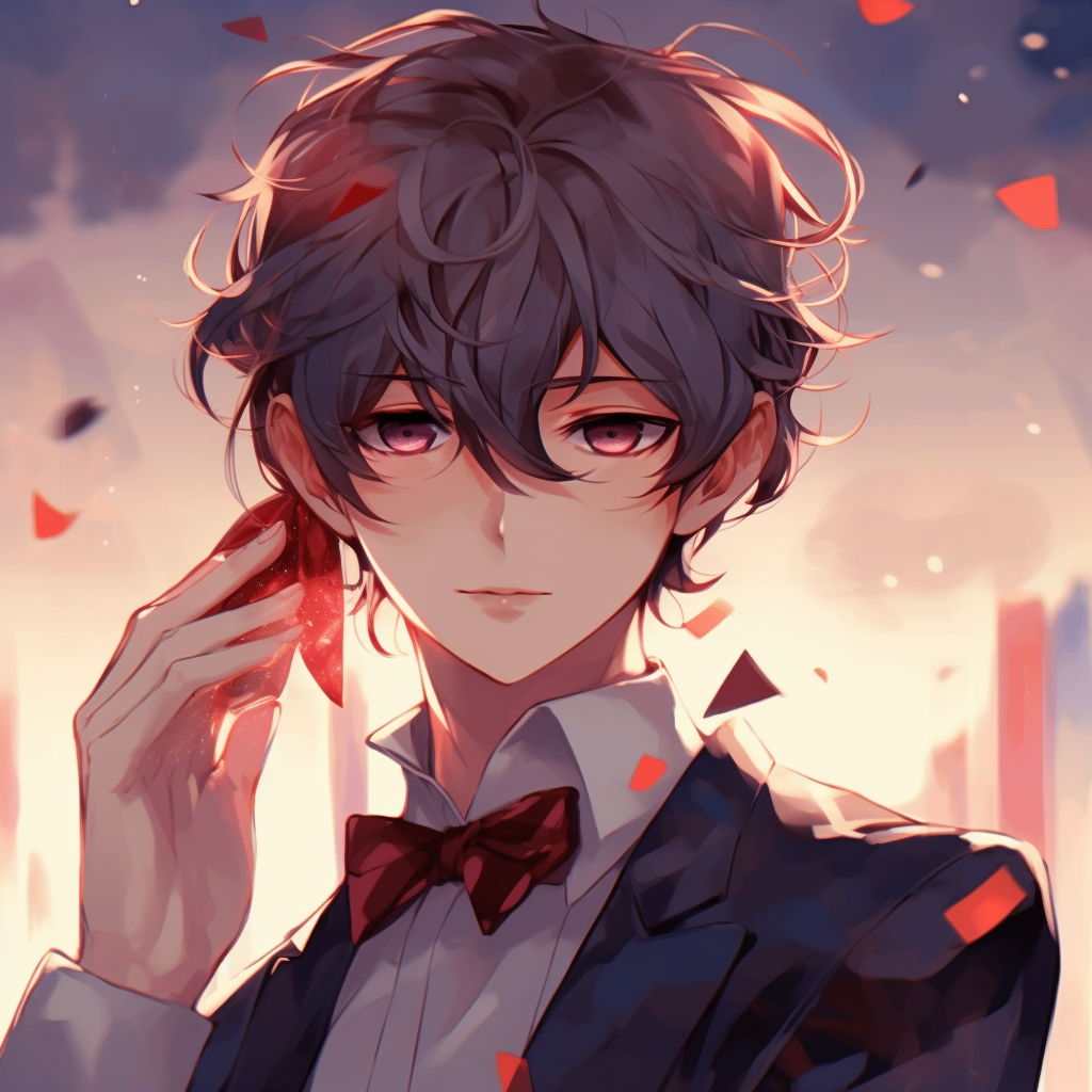 Ethereal-looking anime male character, glossy eye detail and delicate shading. anime male pfp aesthetics pfp for discord.