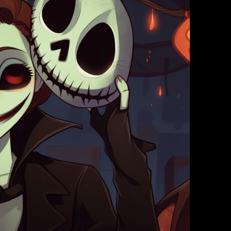 Ariel and Eric dressed as sea witch and sailor, aquatic hues dominating with emphasis on varied textures. halloween themed disney matching pfp for couples pfp for discord.