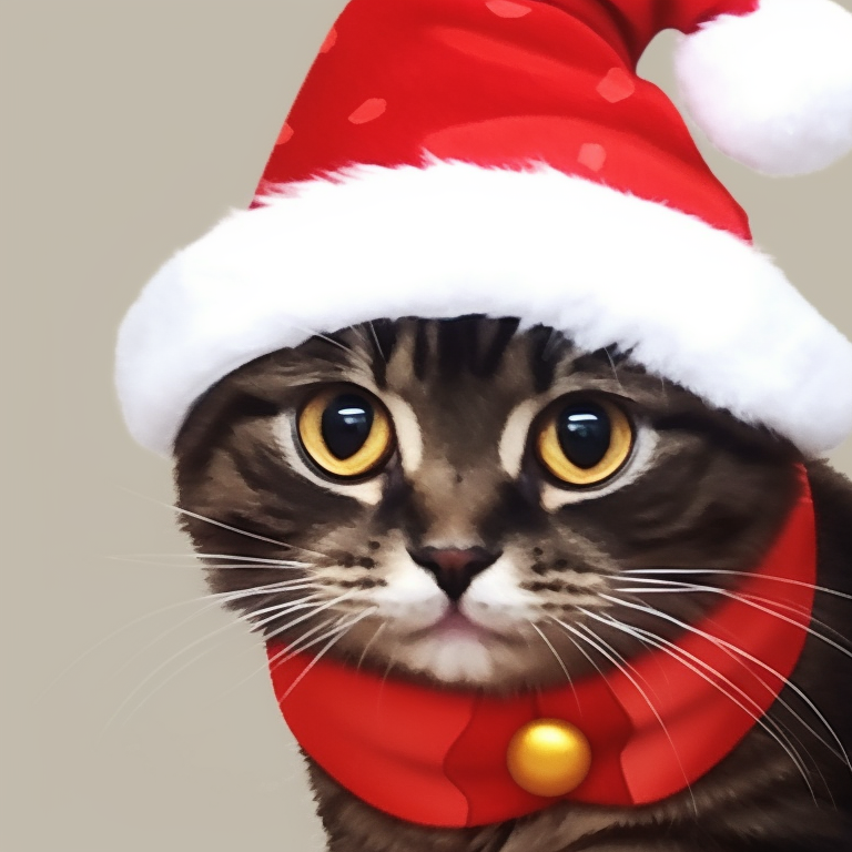 Close-up of two cats with candy cane and Christmas star ornaments, soft pastel colors. matching christmas cat pfp - cute options pfp for discord.