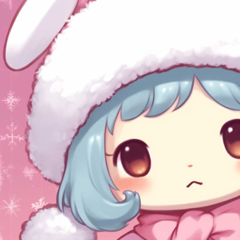 Two characters holding enormous candy canes, dynamic lines and rich colors. unforgettable matching my melody christmas profile pictures pfp for discord.