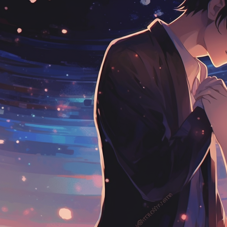 Two characters in Victorian-era attire, pastel colors, detailed background, gentle expressions classic matching pfp couples pfp for discord.