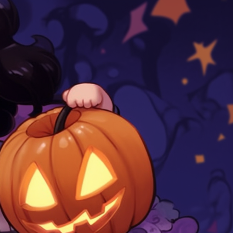 Two characters in ghoulishly cute costumes, light shades and animated expressions. cute disney halloween matching pfps pfp for discord.