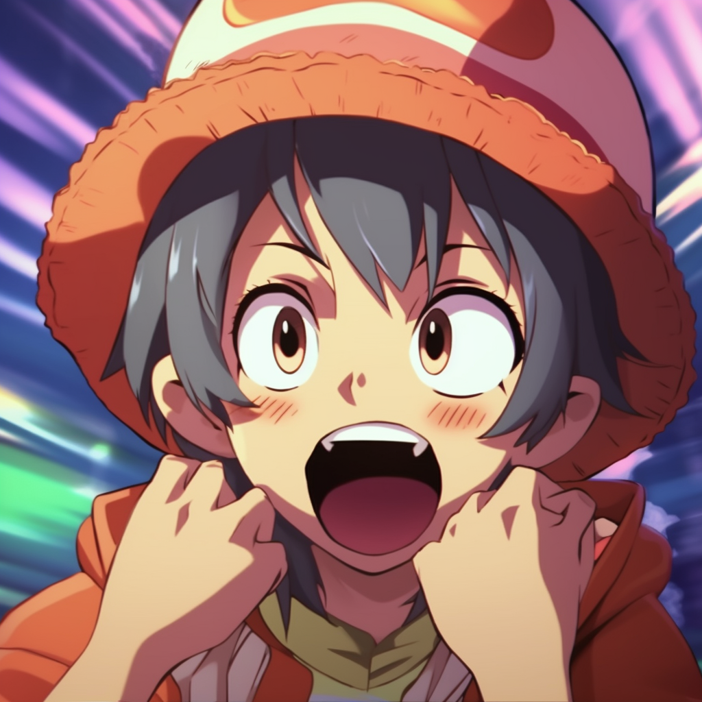 Luffy portrayed in a funny gag style, comical expressions and dynamic pose. funniest anime pfp ideas pfp for discord.