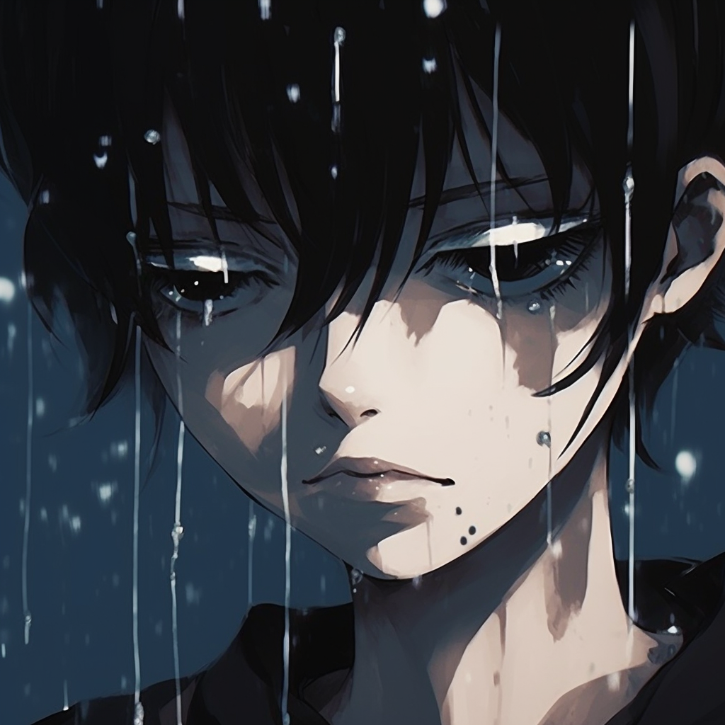 Depicting a lonely anime girl, with subdued colors and detailed background. sad pfp anime aesthetics