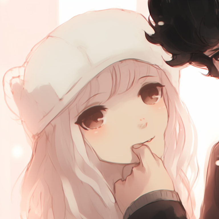 Two characters playfully teasing each other, vibrant colors and lively energy. instagram cute matching pfp for partners pfp for discord.