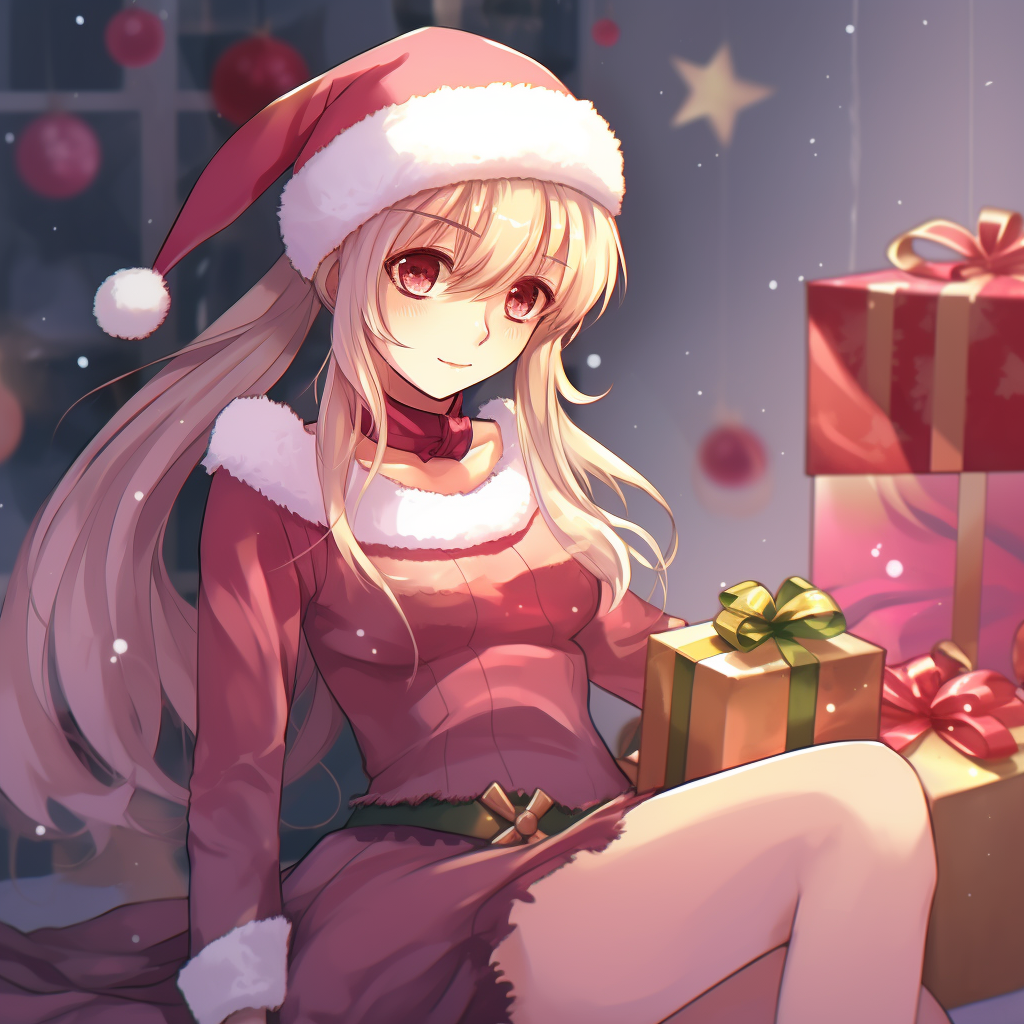 Sailor Moon surrounded by Christmas decorations, pastel colors with soft shading. christmas anime themed wallpapers