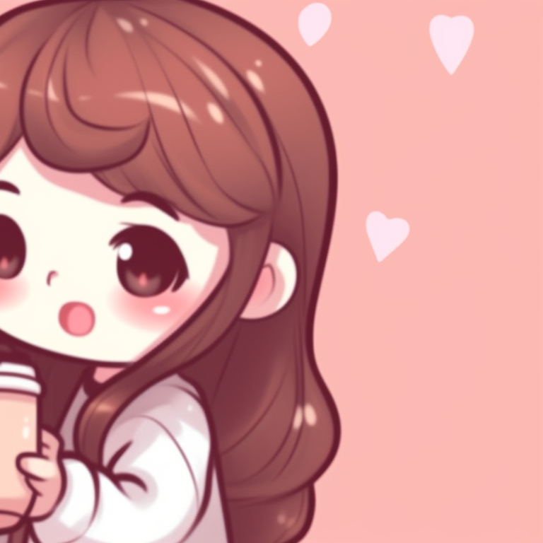 Two characters hugging, using soft pastel colors and cartoonish style. cute milk and mocha pfps collection pfp for discord.