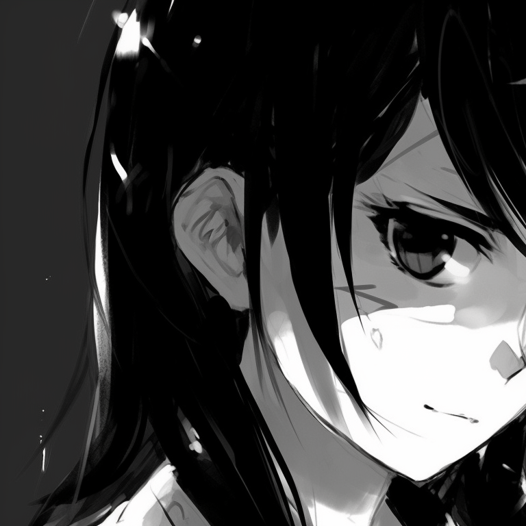 Two characters in relaxed postures, soft gradients of grey, capturing the casual comfort between them. black and white matching pfp aesthetic pfp for discord.