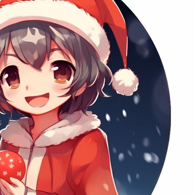 Two characters in matching Christmas outfits, bright colors and soft shading, mirroring each other's pose. adorable boys and girls matching christmas pfp pfp for discord.
