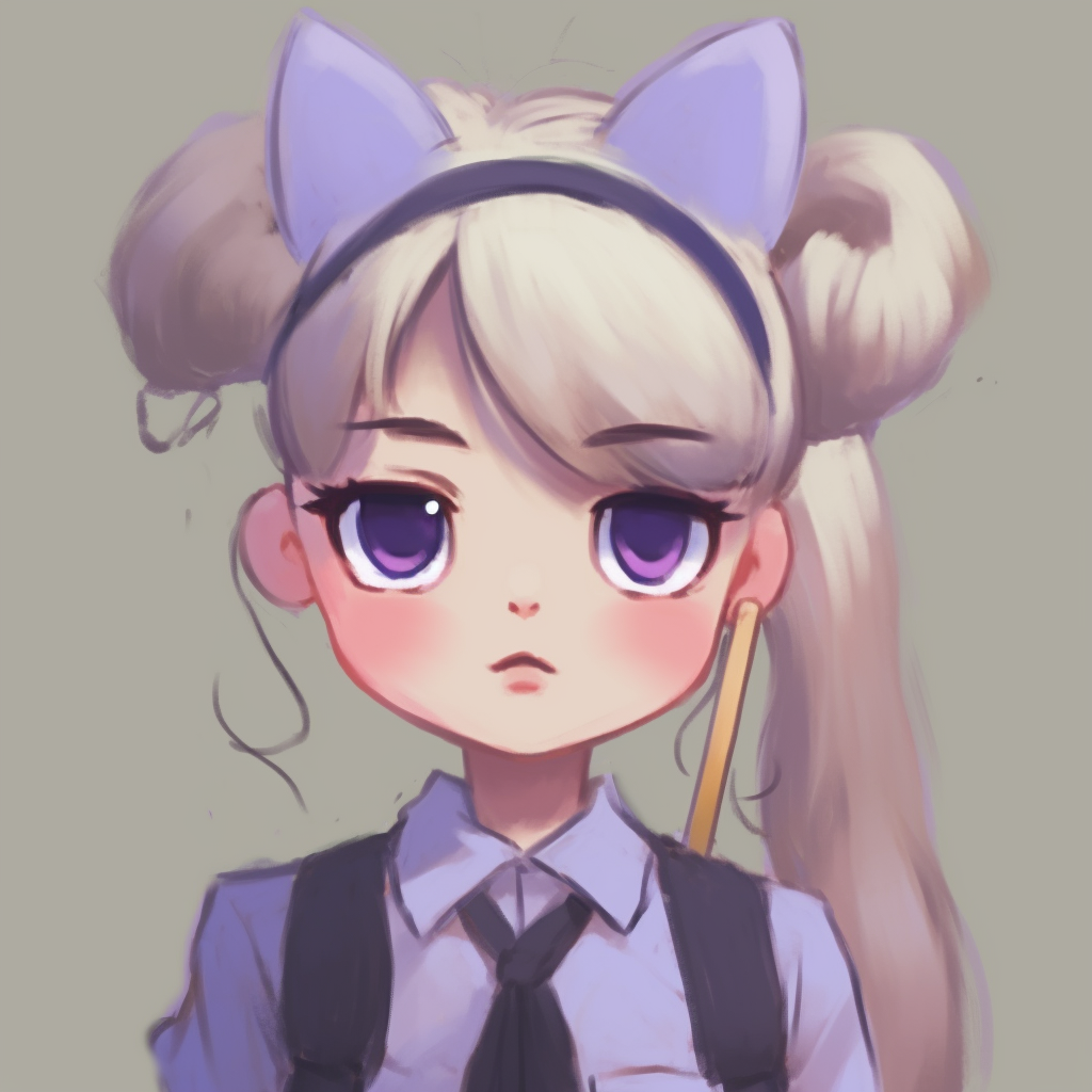 Detailed image of Serena from Sailor Moon in her school uniform, high contrast and anime-style details. pfp for school girls pfp for discord.