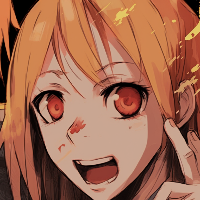 Himeno and Aki, subtle colors and detailed artwork, standing side by side indicating mutual respect. chainsaw man pfp for duo pfp for discord.