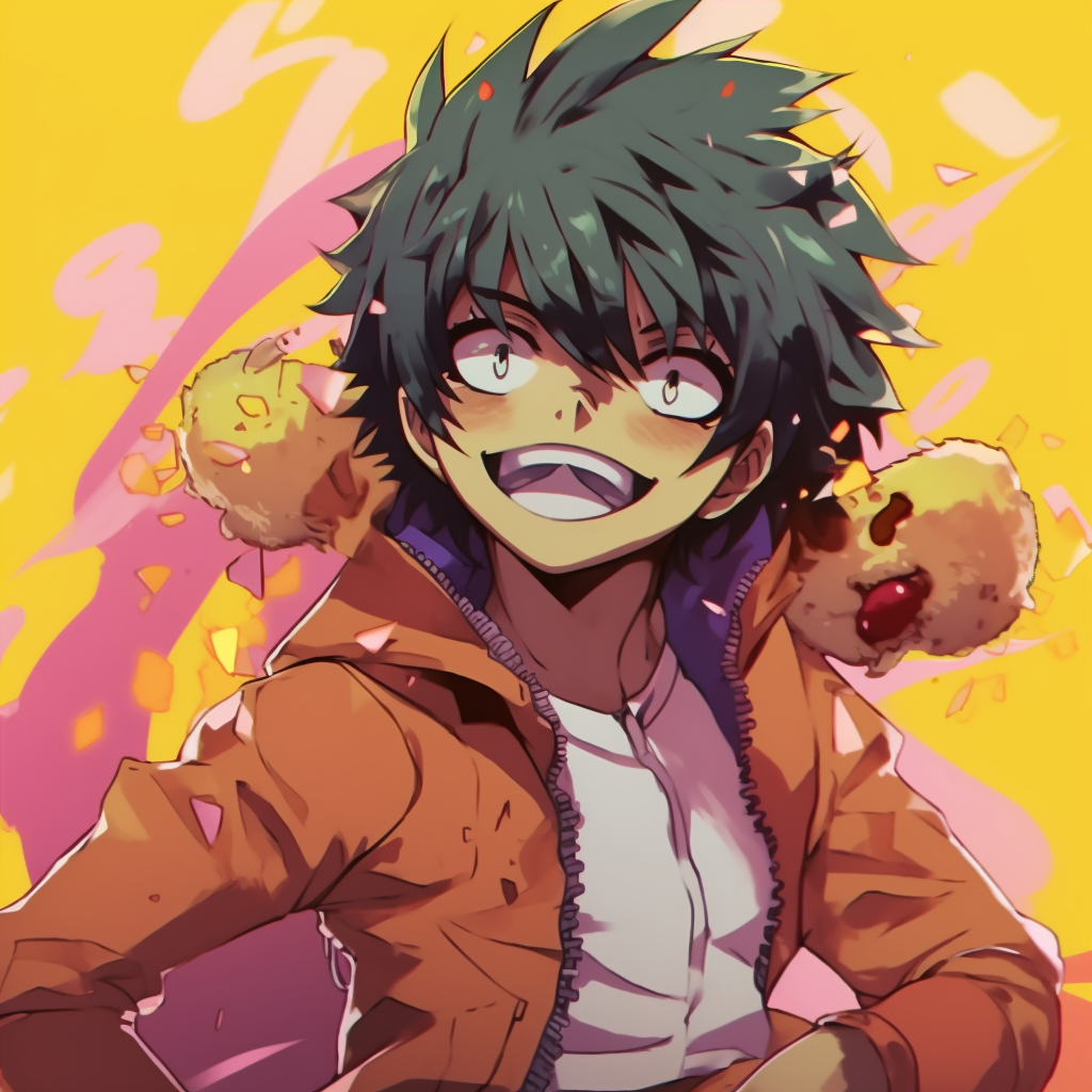 Image of an anime character starting to stumble over a banana peel, comical pose and detailed background. quirky pfp for anime enthusiasts pfp for discord.