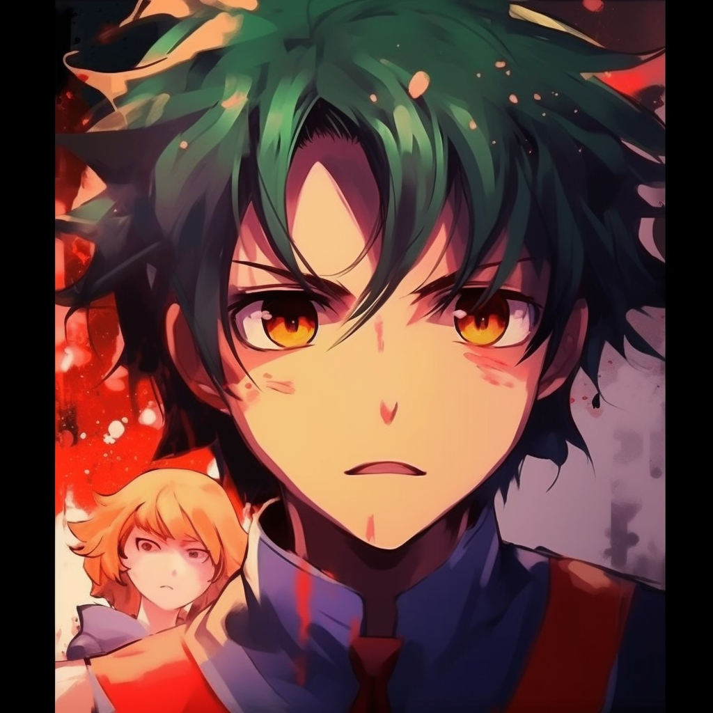 Startled expression on Tanjiro, focus on exaggerated emotions and contrasting colors. aesthetics of cringe anime pfp pfp for discord.