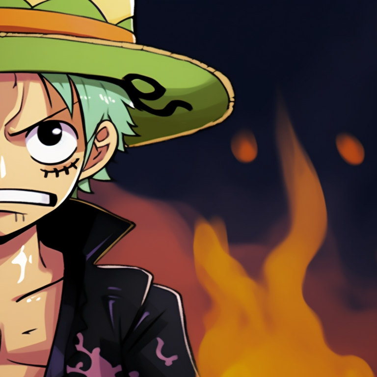 Luffy and Zoro in mystical Halloween attire, fine details and deeper hues. charming luffy and zoro halloween theme pfp pfp for discord.