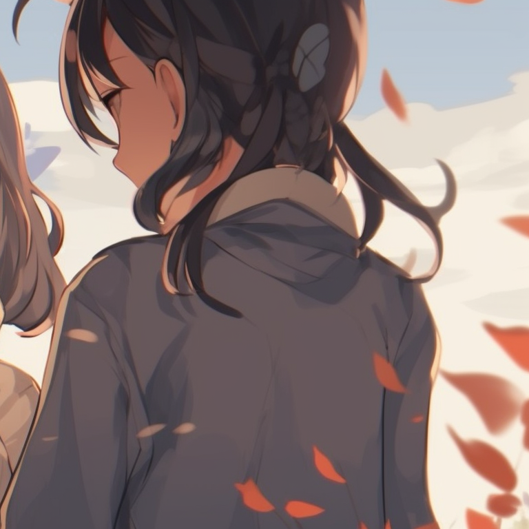 Two characters, graphic shapes and contrasting colors, side by side. timeless best friends matching pfp pfp for discord.