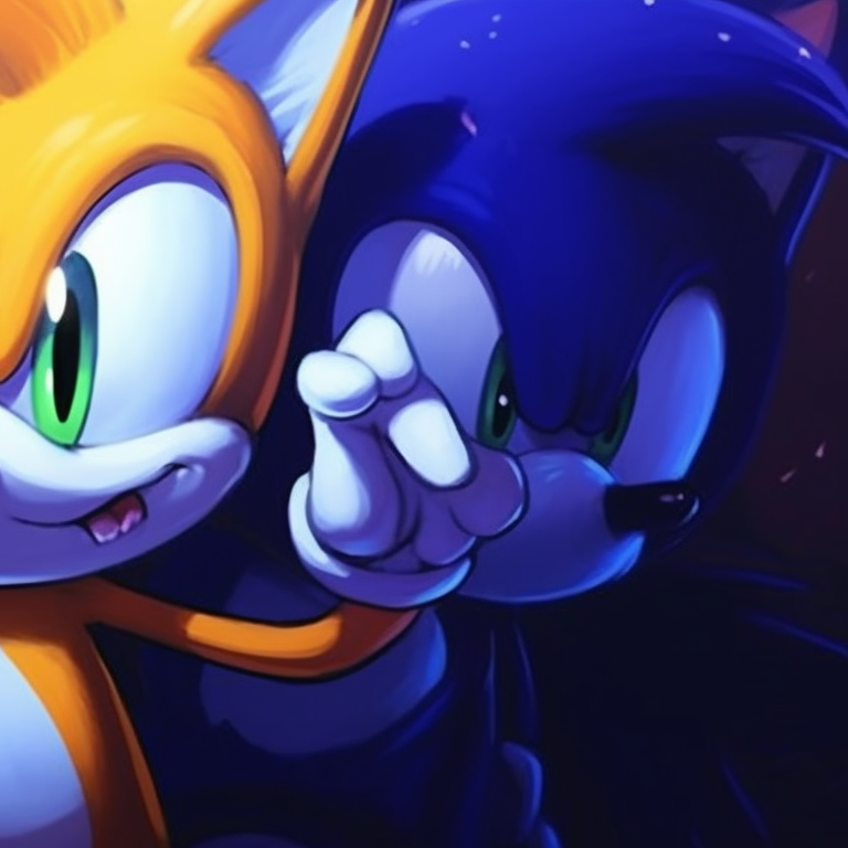 Features Sonic and Tails in spooky spectral forms, with glowing eyes and ghostly flames. spooky sonic and tails matching pfp pfp for discord.