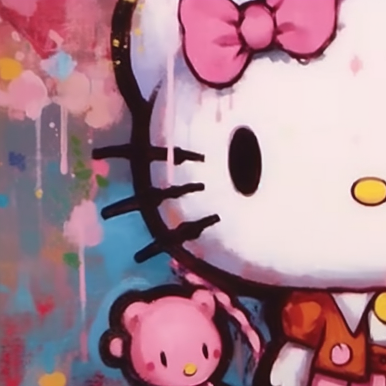 Classic Hello Kitty design, matching bows and simplistic adorable style. hello kitty matching pfp ideas pfp for discord.