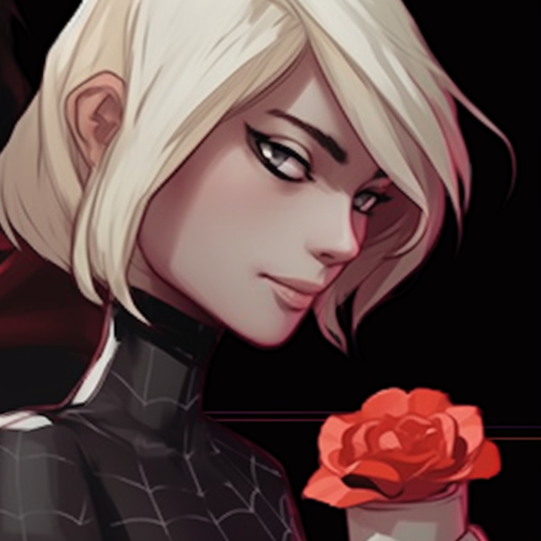 Side-by-side view of Gwen and Miles in alternative universes, the illustration captures a robust play of light and shadow. miles and gwen matching pfp personalities pfp for discord.