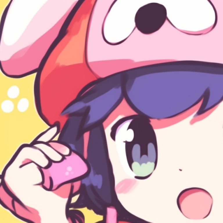 Up-close view of two characters, dreamy pastel tones and playful art style. classic matching sanrio pfp pfp for discord.